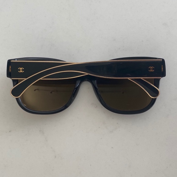 chanel sunglasses gold mirror